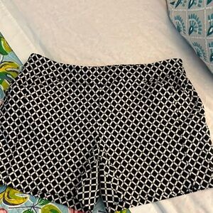 INC International Concepts Geometric Black and White High Waist Shorts